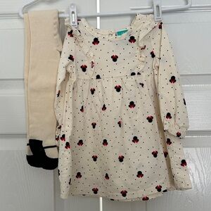 Disney Baby Minnie Mouse Corduroy Dress with Tights